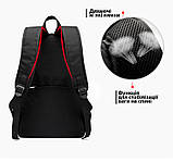 Міцний чорний рюкзак шкільний міський 42 см для підлітків в школу, студента хлопчика, жіночий чоловічий для міста Гарантія якості!, фото 7