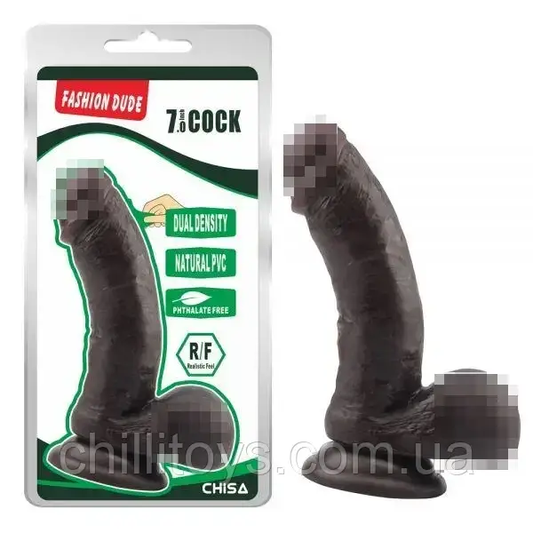 Коричневий фалоімітатор Fashion Dude 7.0 Inch Cock, Коричневий