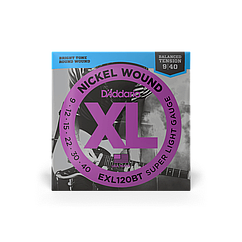 Струни для електрогітари D'ADDARIO EXL120BT XL NICKEL WOUND BALANCED TENSION SUPER LIGHT (09-40)