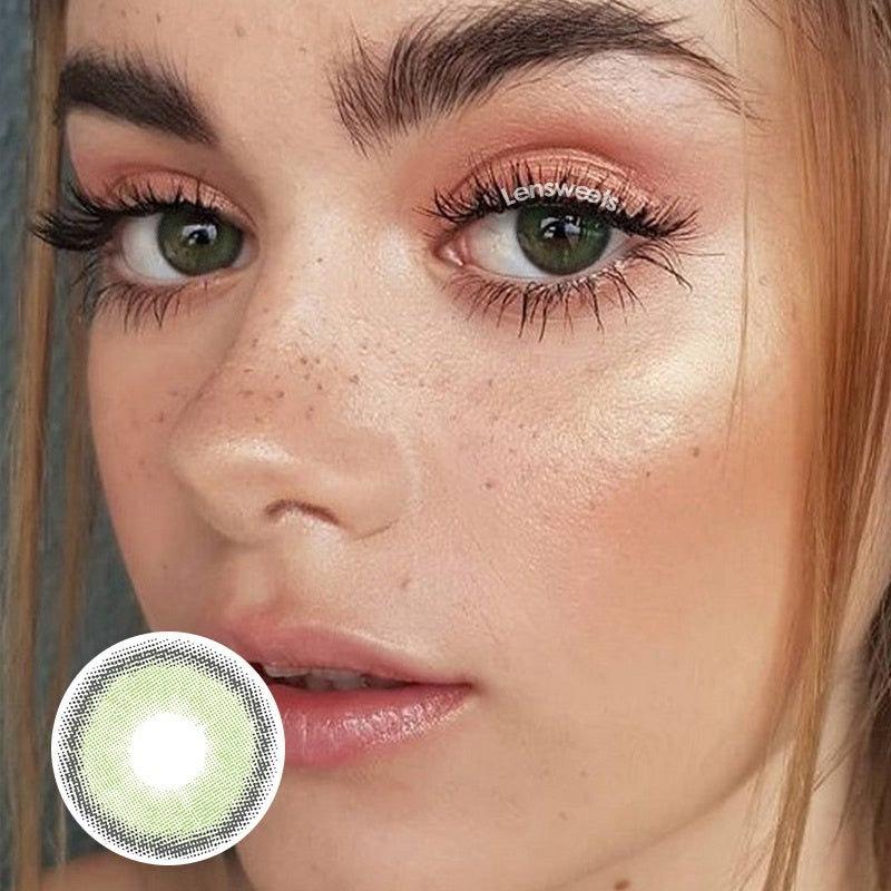 Кольорові лінзи для зору, діоптрії від -1 до -8, крок 0.25. Зелені лінзи з діоптріями. Бокс в подарунок!