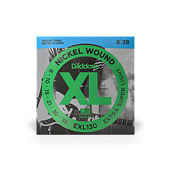 Струни для електрогітари D'ADDARIO EXL130 XL NICKEL WOUND EXTRA SUPER LIGHT (08-38)