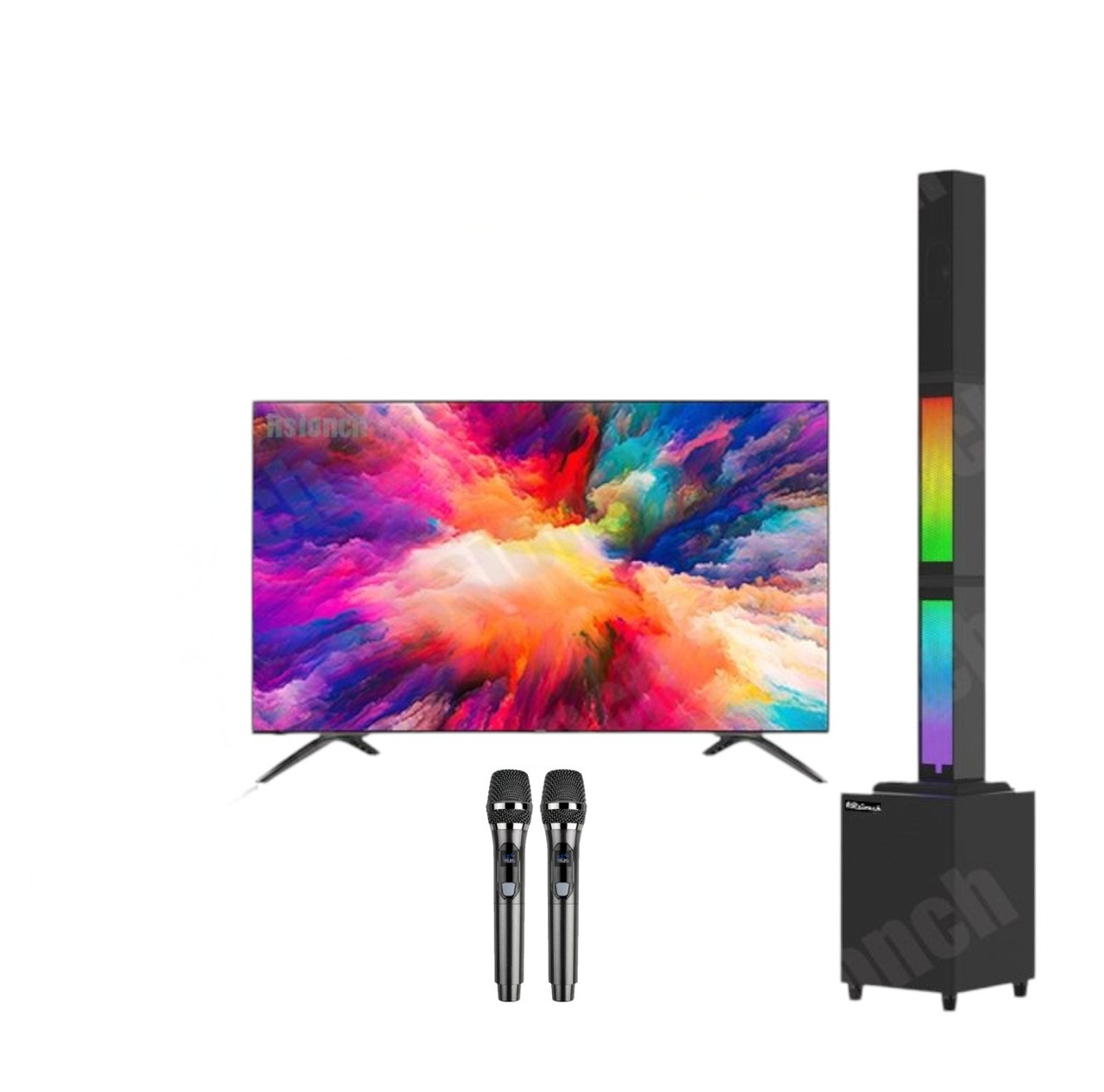 Домашній кінотеатр 45 Вт сабвуфер караоке TWS з двома мікрофонами Led RGB знімною підсвіткою.