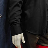 Сорочка Black Stone чоловіча стійка великого розміру бавовна 3XL чорна, фото 5