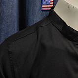 Сорочка Black Stone чоловіча стійка великого розміру бавовна 3XL чорна, фото 3