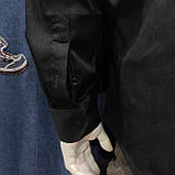 Сорочка Black Stone чоловіча стійка великого розміру бавовна 3XL чорна, фото 6