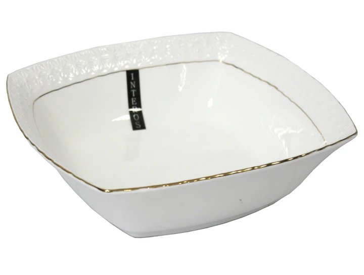 Салатник порцеляновий Interos Снігова Королева квадратний білий (011617-А), фото 1