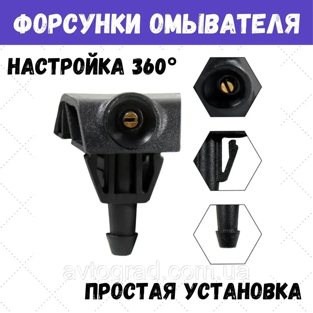 Форсунки омивача лобового скла жиклер для Volvo 2 шт., фото 1