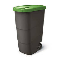 Бак для сміття Wheeler пластик об'єм 110 літрів (Time EcoTM) Чорний/зелений