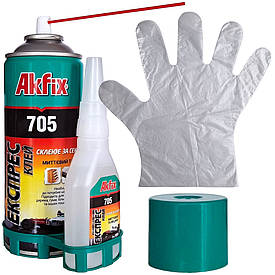 Ціанакрилатний гелевий клей високої в'язкості з активатором Akfix 705 & Activator 100г+400мл