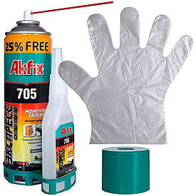 Ціанакрилатний гелевий клей високої в'язкості з активатором Akfix 705 & Activator 125г+500мл
