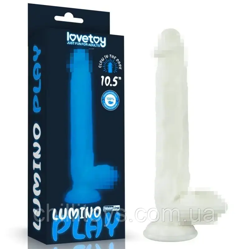 Фалоімітатор світиться Lumino Play Silicone Dildo 10.5, светящийся