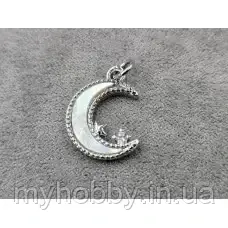 Місяць 13*18 мм к.срібло (гіпоалерг.сплав), фото 1