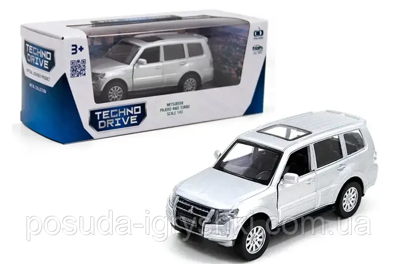 Автомодель - MITSUBISHI PAJERO 4WD Turbo (сріблястий) 250282, фото 1