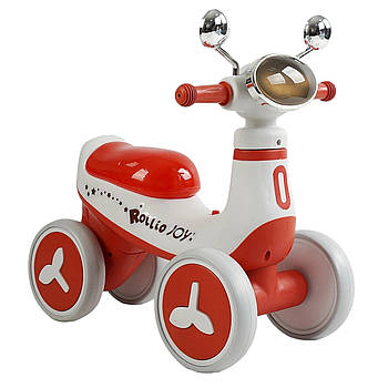 Біговел чотириколісний JOY (колеса PU, рама сталь/пластик, підсвітка, українське озвучування) JL-73006 Червоний