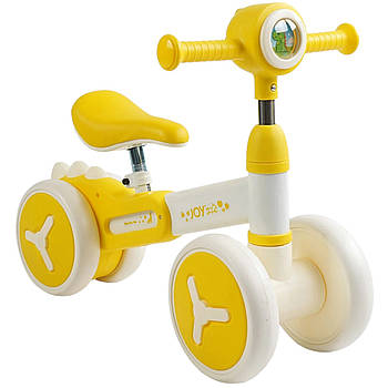 Біговел чотириколісний JOY (колеса PU, рама сталь/пластик, підсвітка, українське озвучування) J-19932 Жовтий