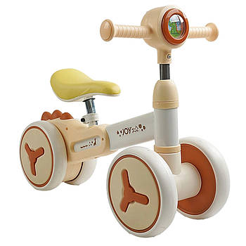 Біговел чотириколісний JOY (колеса PU, рама сталь/пластик, підсвітка, українське озвучування) J-12563 Бежевий