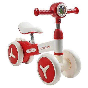 Біговел чотириколісний JOY (колеса PU, рама сталь/пластик, підсвітка, українське озвучування) J-10115 Червоний