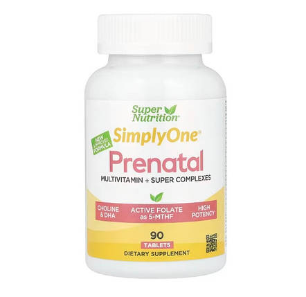 Вітаміни для прийому в період вагітності Super Nutrition Simply One Prenatal Multivitamin 90 капс., фото 1