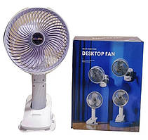Мінівентилятор Desktop fan ручний з прищіпкою акумуляторний портативний переносний на акумуляторі USB