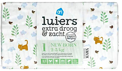 Підгузки преміум класу Albert Heijn  Extra droog zacht luiers 1 (2-5кг) 45шт (Нідерланди)