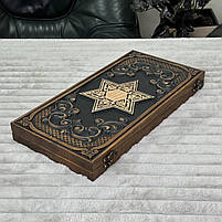 Нарди дерев'яні ручної роботи Зірки Давида 48×23см, фото 5