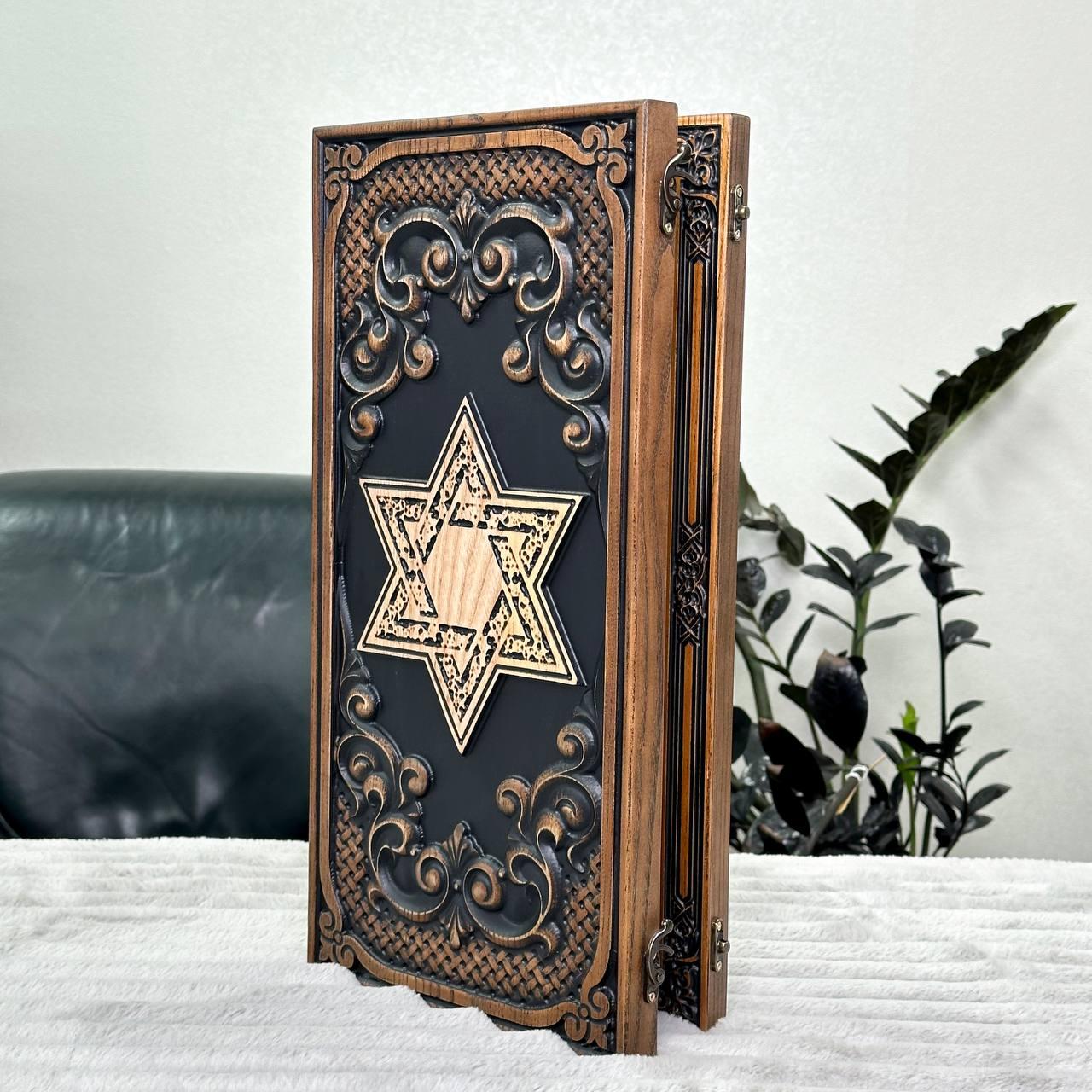 Нарди дерев'яні ручної роботи Зірки Давида 48×23см, фото 1