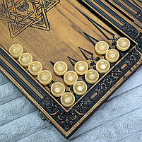 Нарди дерев'яні ручної роботи Зірки Давида 48×23см, фото 9