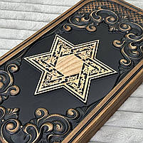 Нарди дерев'яні ручної роботи Зірки Давида 48×23см, фото 6