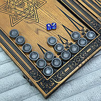 Нарди дерев'яні ручної роботи Зірки Давида 48×23см, фото 10