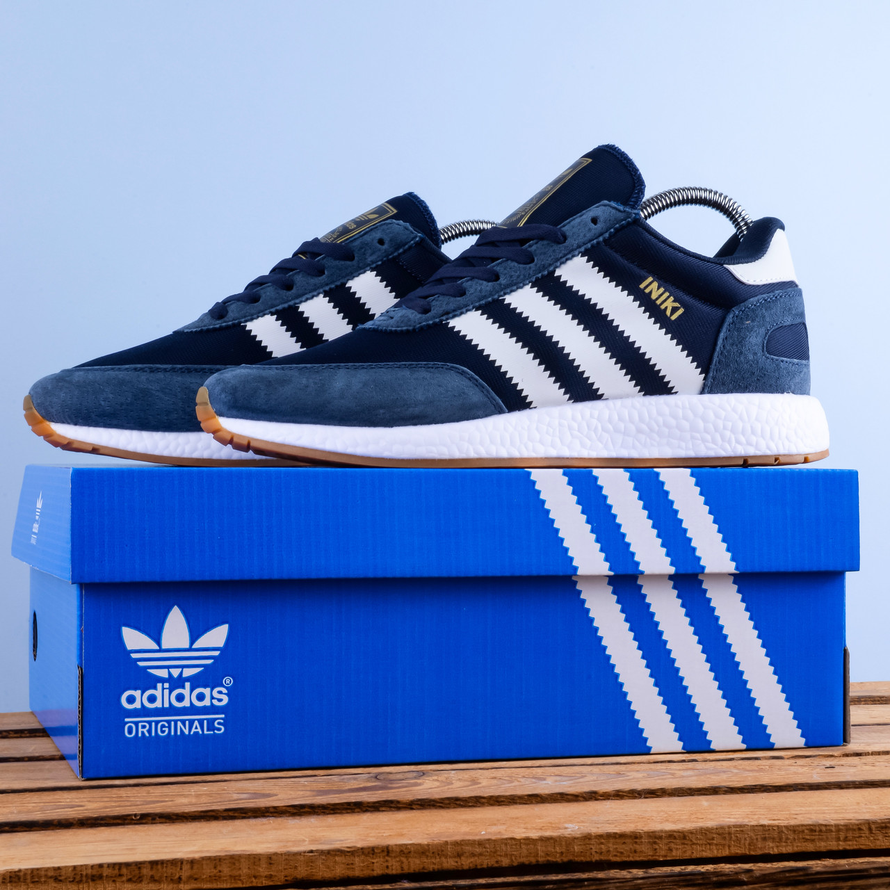 SALE Кросівки Adidas Iniki замшеві сині
