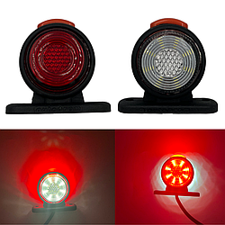 Бічні фонарі LED/ЛІД габарити занесення причепа для вантажних авто 12-24V ріжки в гумовому корпусі 17SMD