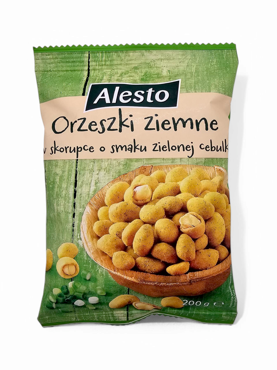 Арахіс Alesto Crispy Coated Peanuts смажена зі смаком Зелена цибуля 200 грам, фото 1
