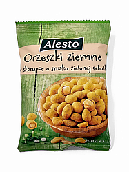Арахіс Alesto Crispy Coated Peanuts смажена зі смаком Зелена цибуля 200 грам
