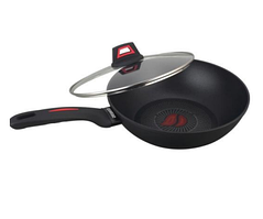 Сковорода-вок Edenberg EB-13098 (28×8 см, 3,5 л) з термоіндикатором і скляною кришкою