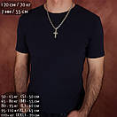 Срібна цепочка з хрестиком чоловіча. Срібний хрестик Спаси Збережи і цепочка бісмарк на шию. Довжина 55 см, фото 2