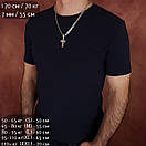 Срібна цепочка з хрестиком чоловіча. Срібний хрестик Спаси Збережи і цепочка бісмарк на шию. Довжина 55 см, фото 9