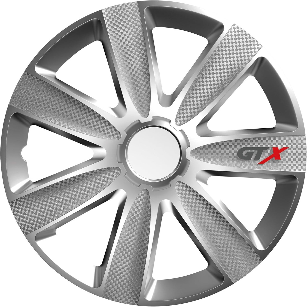 Ковпаки на колеса R16 Versaco GTX Carbon Silver сріблястого кольору