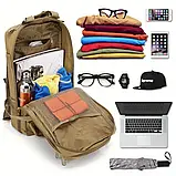 Водозахищений тактичний рюкзак 30 л із нейлону 600D — для походів, військових завдань, виживання, фото 6