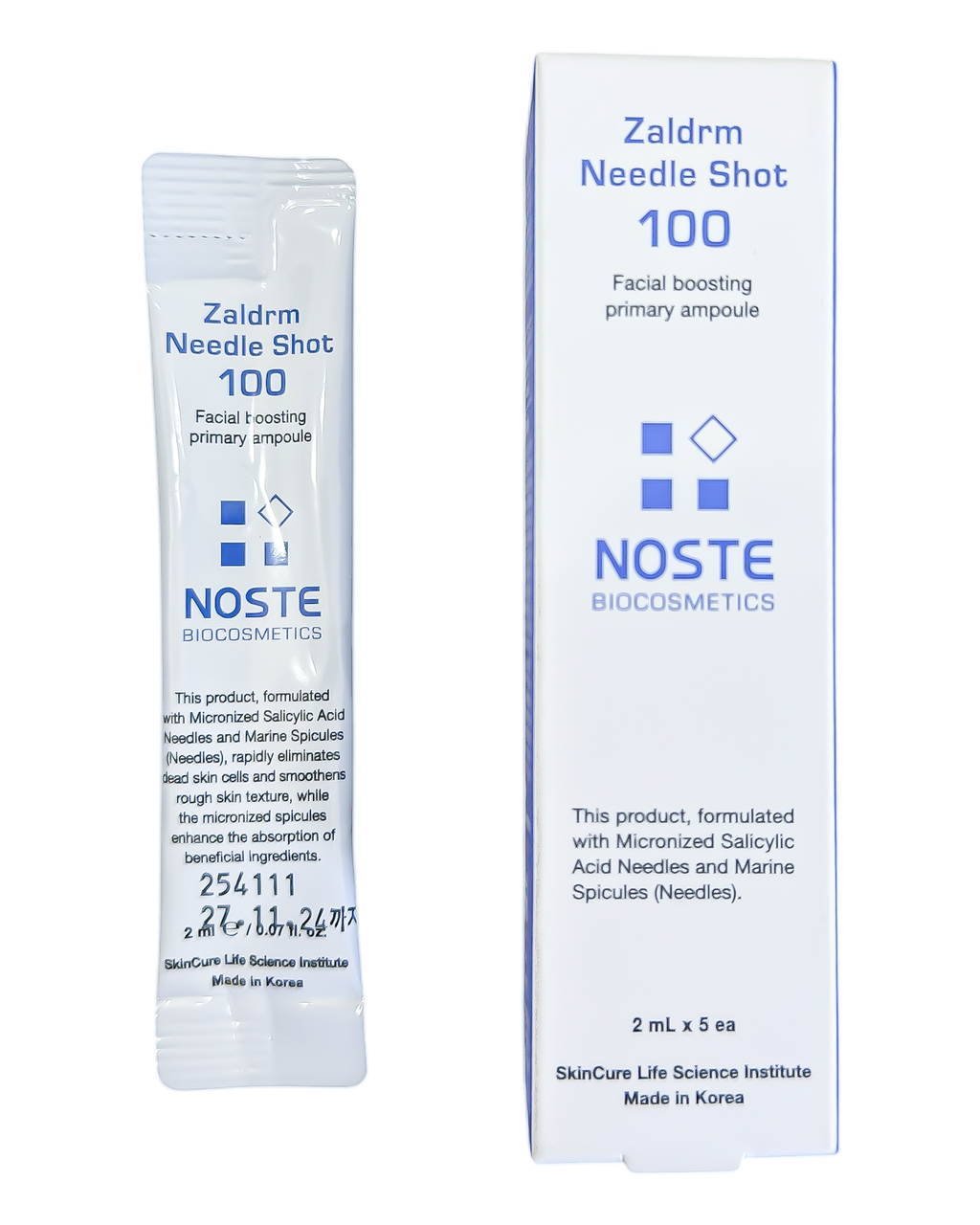 Себорегулююча освітлююча сироватка зі спікулами Noste Zaldrm Needle Shot 100 2 мл х 5шт.