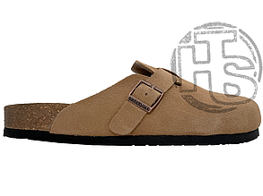 Чоловічі шльопанці Birkenstock Boston Soft Footbed Suede Leather Mink 1009542/1009543