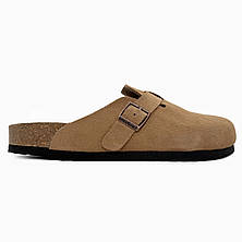 Чоловічі шльопанці Birkenstock Boston Soft Footbed Suede Leather Mink 1009542/1009543, фото 3