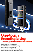 Міні диктофон Amoi M2 32GB цифровий MP3 плеєр з кліпсою і вбудованим динаміком, фото 8