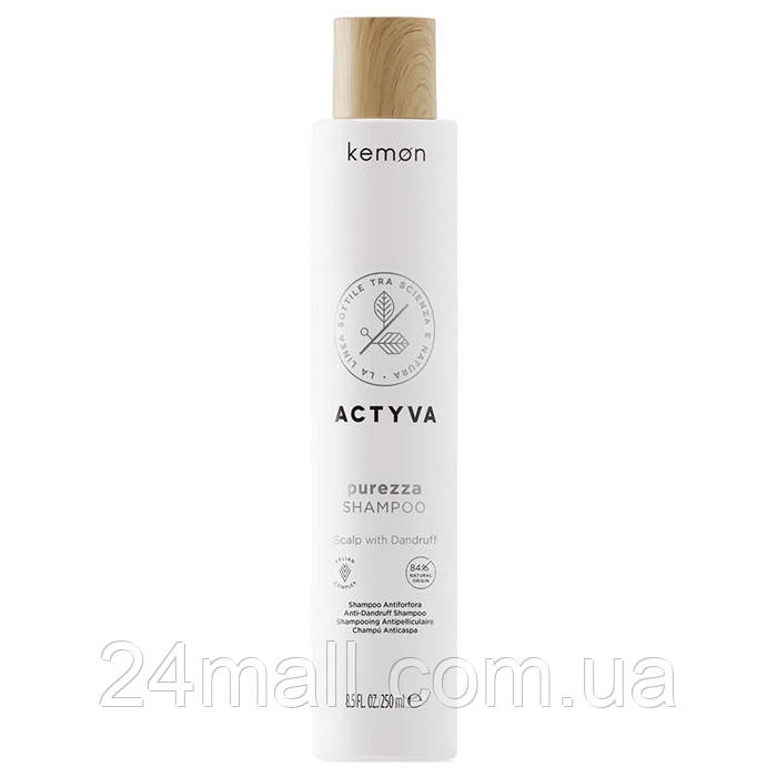 Шампунь від лупи на основі 84% натуральних компонентів Kemon Purezza Shampoo 250 мл