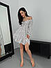 Молочна літня легка міні сукня крою кльош в квітковий принт з приємної м'якої тканини софт, фото 2