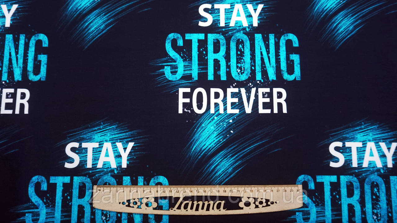 Футер Двонитка колір темно-синій "Stay Strong Forever" (Туреччина)