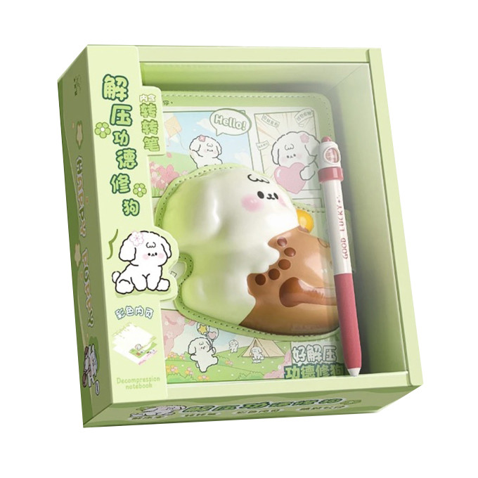 Набір Антистрес Блокнот Цуценя Squishy та Ручка М'який Щоденник Сквіші (01360)