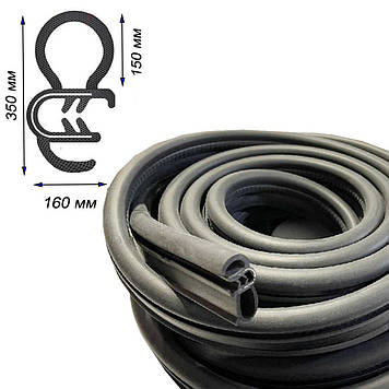 Ущільнювач на кромку дверей, багажника XC005 17*30мм 10м EPDM