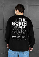 "Лонгслив THE NORTH FACE Mountains,Мужской лонгслив TNF,Лонгслив North Face с принтом"