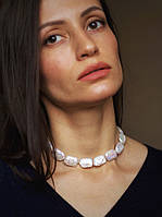 Розкішне кольє з барочних перлів / Кольє з великих перлин / Чокер перли