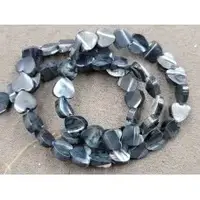 Перламутр серце 8мм чорне (10шт)